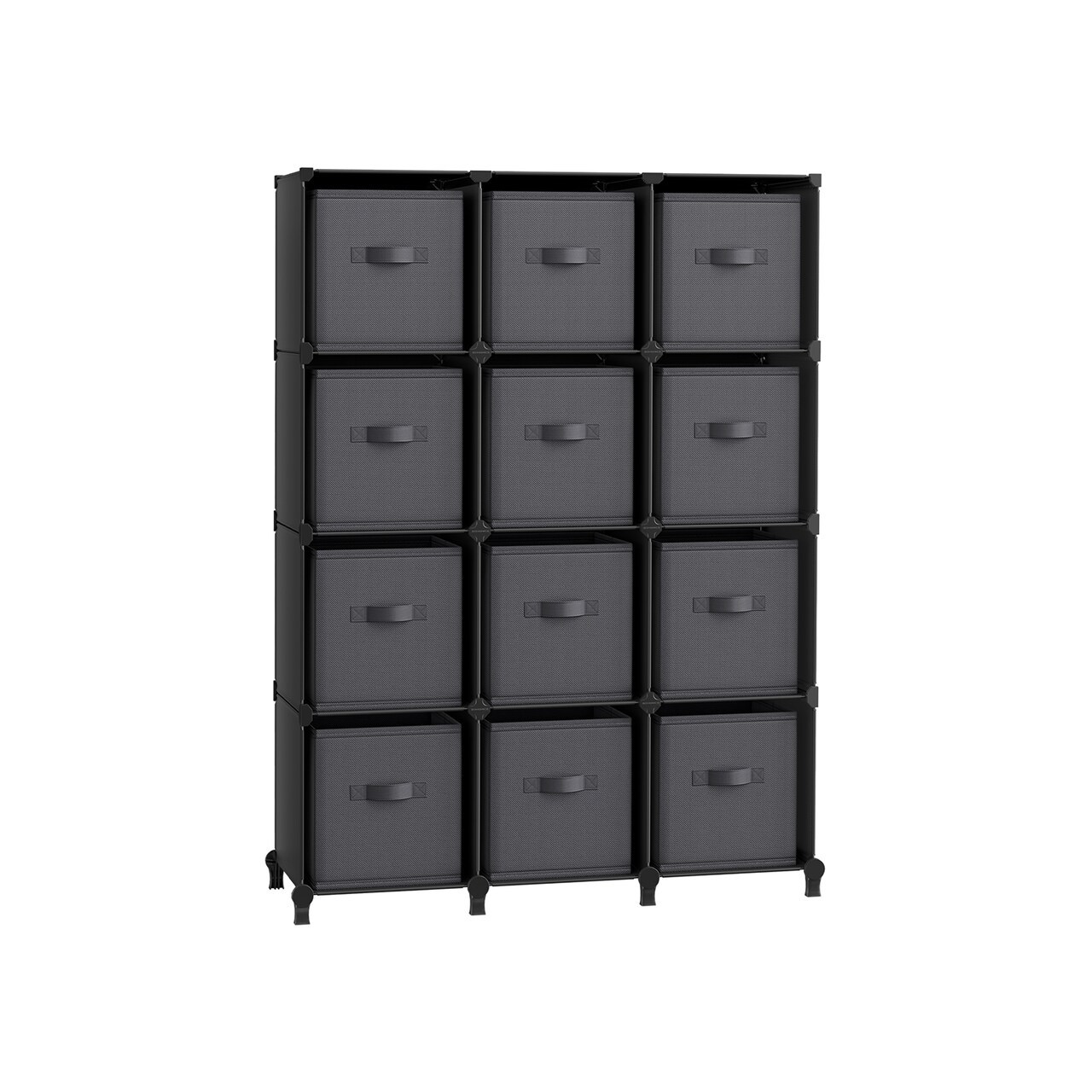 Customizable Interlocking Storage Rack with Metal Frame, Expandable Modular Design for Home Organization, Closet, Room, and Living Space Solutions